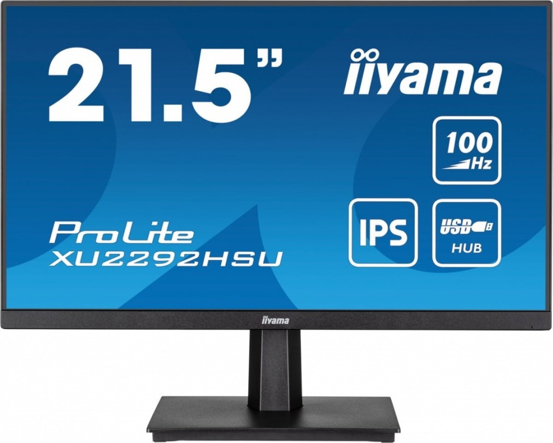 IIYAMA Monitor 21.5 cala ProLite XU2292HSU-B6 IPS,100Hz,FreeSync,SLIM,HDMI,DP,2x2W,  4xUSB(3.2),0.4ms