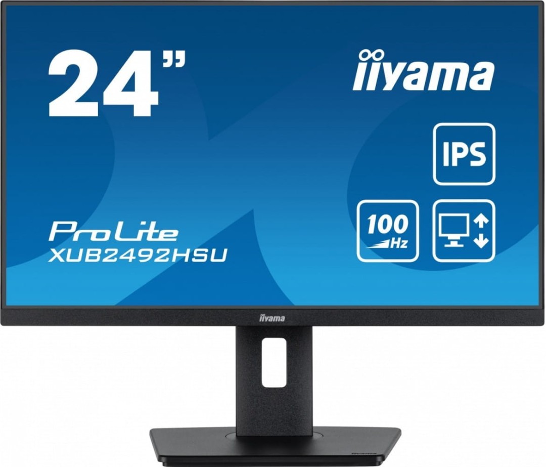 IIYAMA Monitor 23.8 cala XUB2492HSU-B6 IPS,HDMI,DP,VGA,100Hz,PIVOT,USB,HAS/150mm