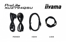 IIYAMA Monitor 27 cali XU2794QSU-B6 VA,QHD,HDMI,DP,100Hz,2xUSB 3.2,2x2W