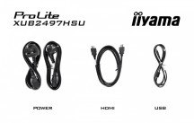 IIYAMA Monitor 24 cale XUB2497HSU-B1 IPS.HDMI.DP.2x2W.2xUSB(2.0).HAS(150mm). 250cd.1ms.100Hz