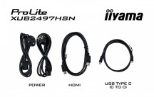 IIYAMA Monitor 24 cale XUB2497HSN-B2 IPS, USB-C Dock, HDMI, DP, 300cd, Pivot, HAS