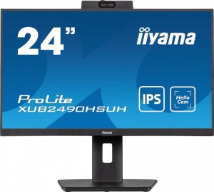 IIYAMA Monitor 24 cale XUB2490HSUH-B1 IPS,FHD,CAM,MIC,HDMI,DP,3xUSB(3.2),  100Hz,250cd,4ms,ADAPTIVE SYNC,FlickerFree,2x2W,WINDOWS HELLO