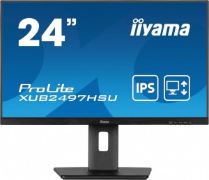 IIYAMA Monitor 24 cale XUB2497HSU-B2 IPS, HDMI, DP, 2x2W, 2xUSB, Pivot, HAS(150mm)