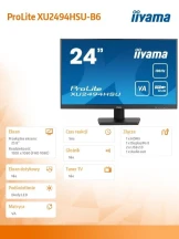 IIYAMA Monitor  23.8 cala XU2494HSU-B6 VA,FHD,HDMI,DP,100Hz,USBx2,SLIM