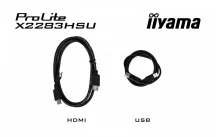 IIYAMA Monitor 21.5 cala X2283HSU-B1 VA,HDMI,DP,2x2W,2xUSB,1ms,VESA