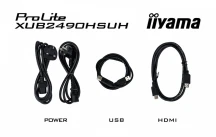 IIYAMA Monitor 24 cale XUB2490HSUH-B1 IPS,FHD,CAM,MIC,HDMI,DP,3xUSB(3.2),  100Hz,250cd,4ms,ADAPTIVE SYNC,FlickerFree,2x2W,WINDOWS HELLO