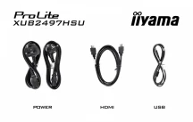 IIYAMA Monitor 24 cale XUB2497HSU-B1 IPS.HDMI.DP.2x2W.2xUSB(2.0).HAS(150mm). 250cd.1ms.100Hz
