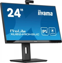 IIYAMA Monitor 23.8 cala XUB2490HSUC-B5 IPS,FHD,CAM,MIC,HDMI,DP,HAS(150mm)