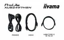 IIYAMA Monitor 24 cale XUB2497HSN-B2 IPS, USB-C Dock, HDMI, DP, 300cd, Pivot, HAS