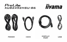 IIYAMA Monitor 23.8 cala XUB2492HSU-B6 IPS,HDMI,DP,VGA,100Hz,PIVOT,USB,HAS/150mm