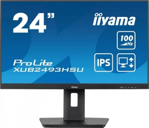 IIYAMA Monitor 23.8 cala XUB2493HSU-B6 IPS.HDMI.DP.2x2W.USBx2.SLIM.HAS(150mm)